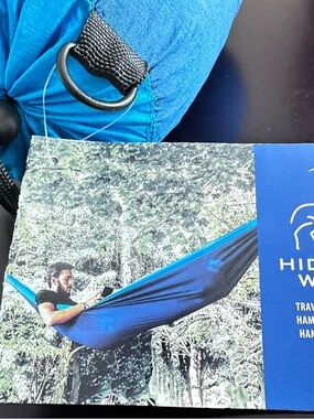 Vivid Blue Portable Nylon Hammock with D-Ring